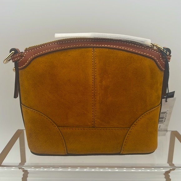 Dooney & Bourke Suede Mini Domed Crossbody Honey - Picture 3 of 15